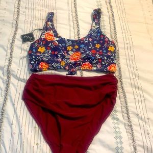 NWT Zaful floral bathing suit